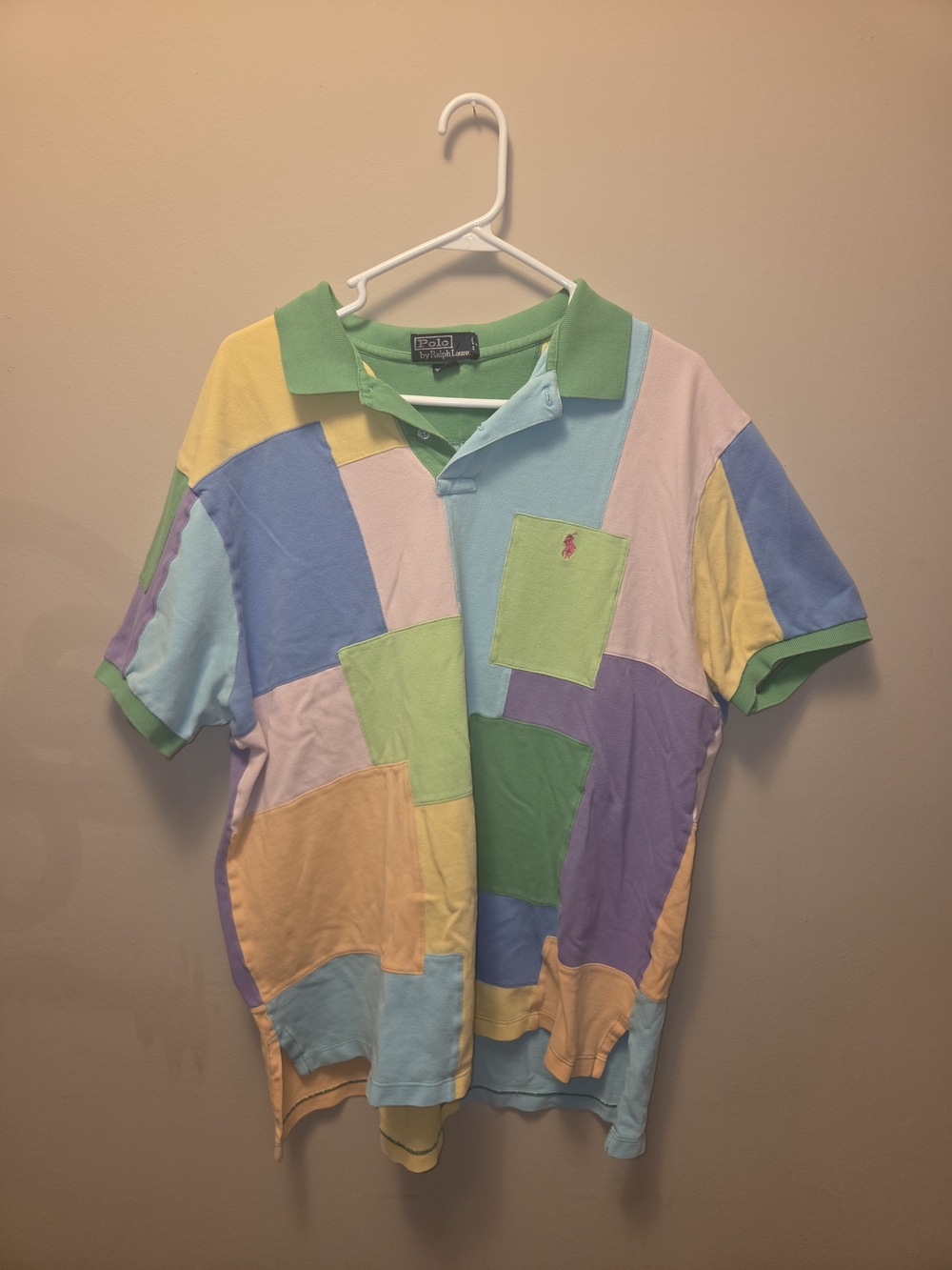 Polo by Ralph Lauren Pastel Multicolor Patchwork Polo Shirt